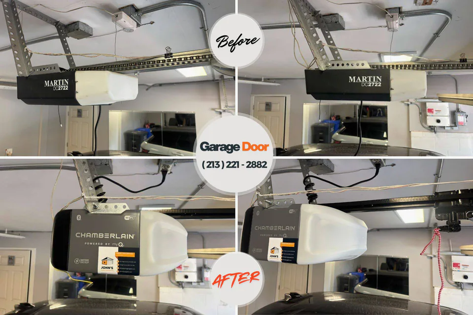 Before and after: garage door repair Fort Bend County